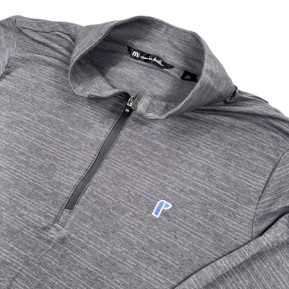 Travis Mathew 1/4 Zip Mens XXL Golf Activewear Poly Blend Stretch Gray Casual